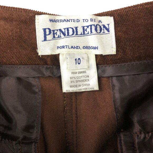 PENDLETON Wide Leg Brown Corduroy Pants, Size 10 - Picture 5 of 6